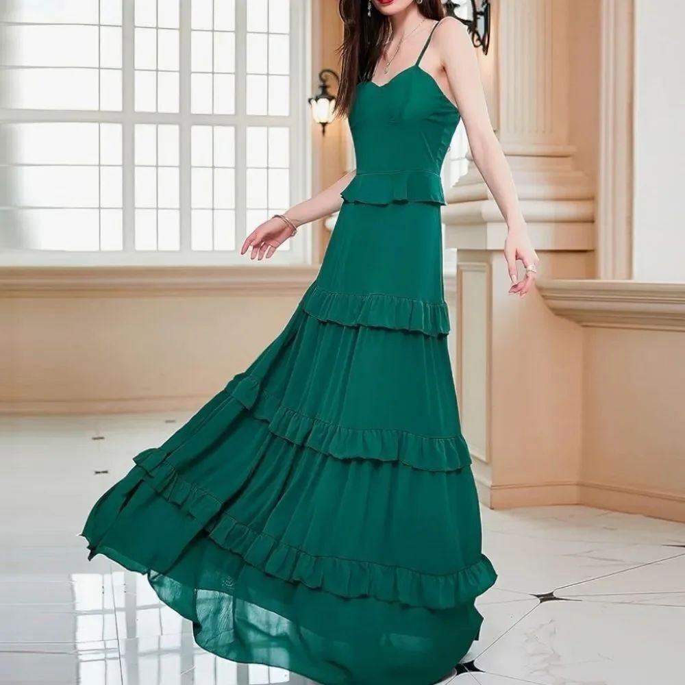LMSXCT Long Green Dressy Dress